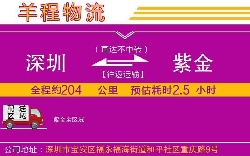 深圳到紫金貨運公司