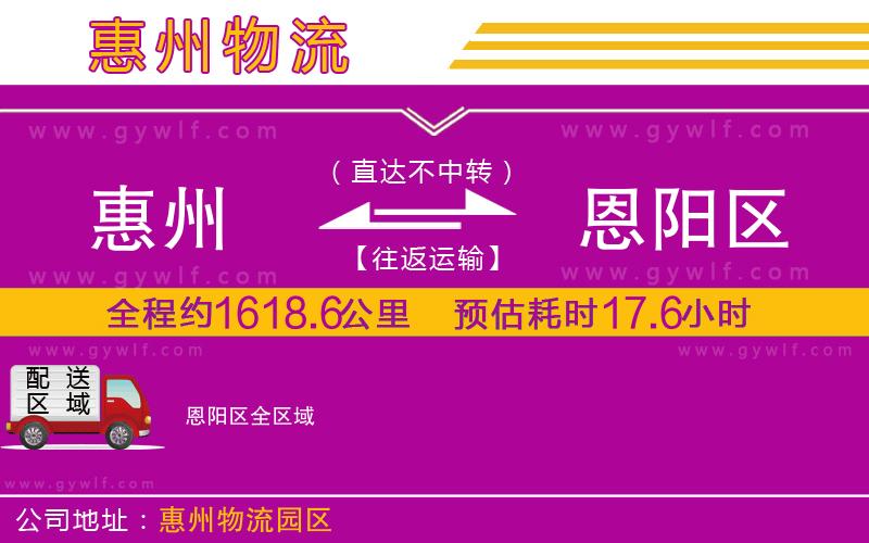 惠州到恩陽區(qū)物流公司