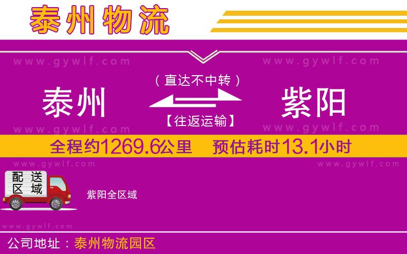 泰州到紫陽(yáng)物流公司