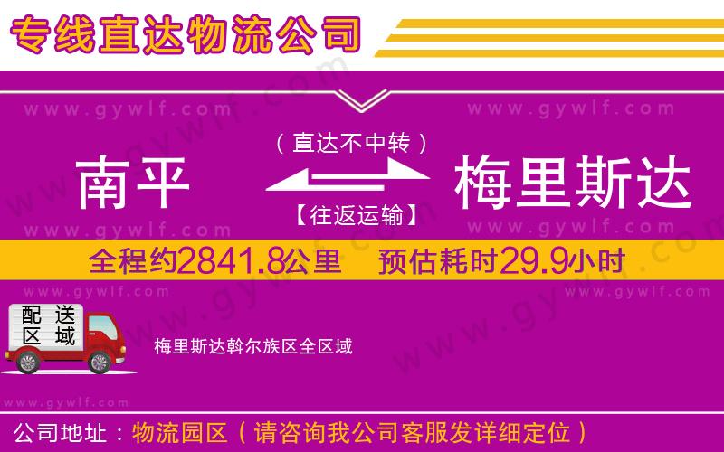 南平到梅里斯達(dá)斡爾族區(qū)物流公司