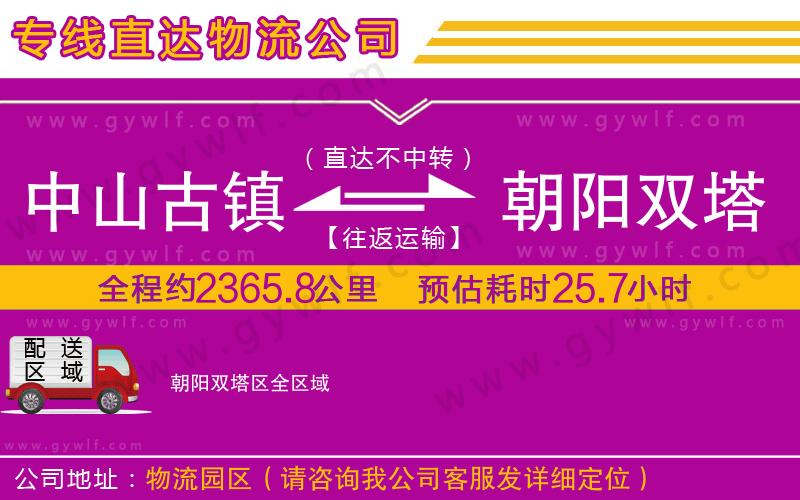 中山古鎮(zhèn)到朝陽(yáng)雙塔區(qū)物流公司