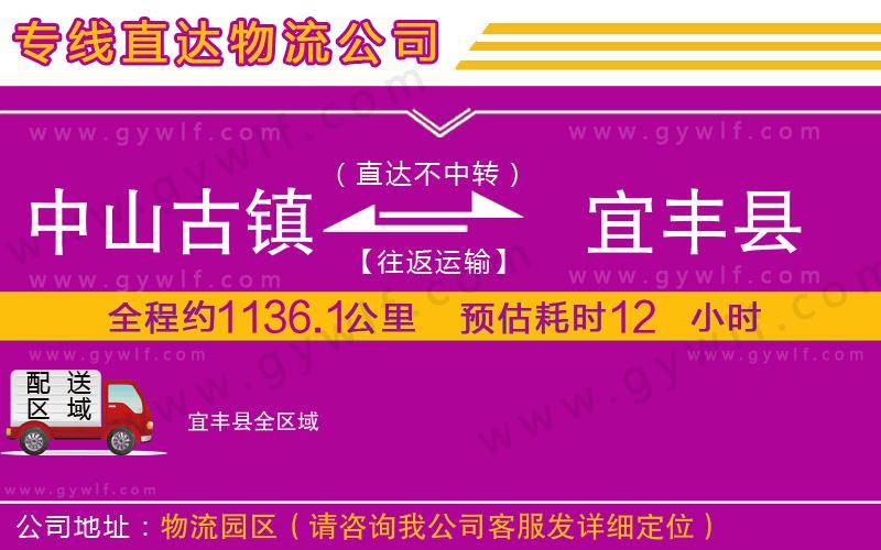 中山古鎮(zhèn)到宜豐縣物流公司