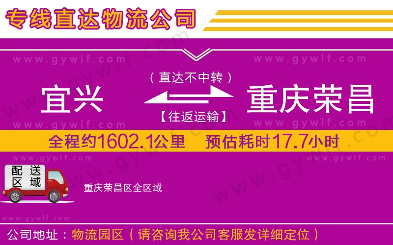 宜興到重慶榮昌區(qū)物流公司