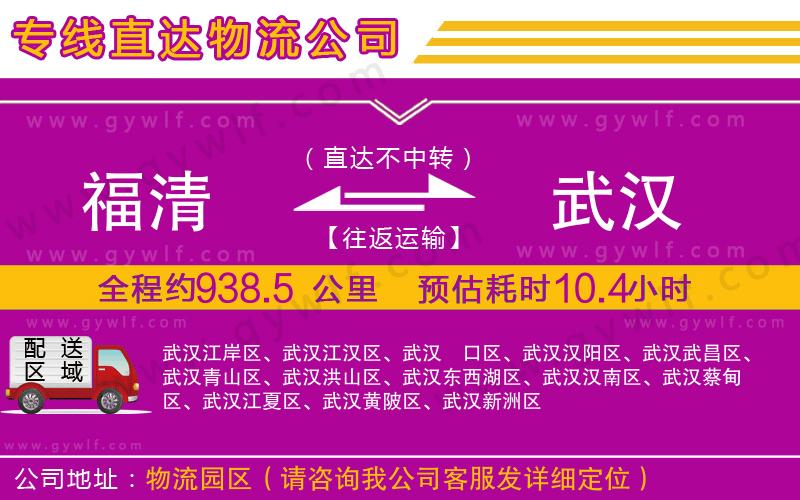 福清到武漢物流公司