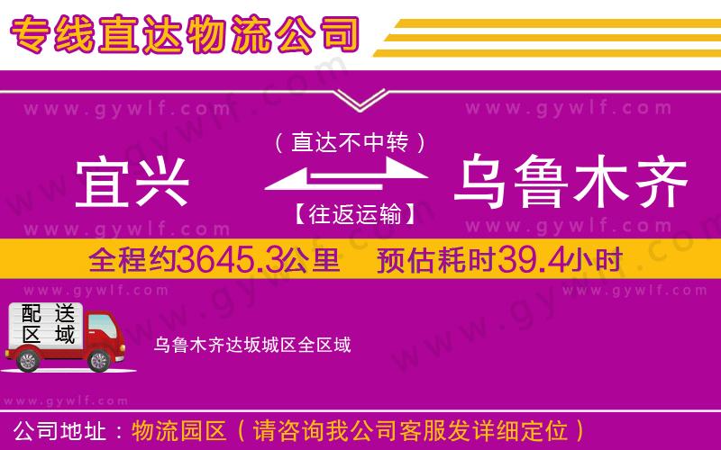 宜興到烏魯木齊達坂城區(qū)物流公司