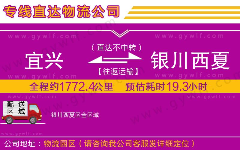 宜興到銀川西夏區(qū)物流公司