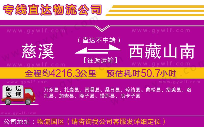 慈溪到西藏山南地區(qū)物流公司