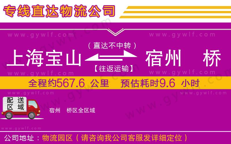 上海寶山區(qū)到宿州埇橋區(qū)物流公司
