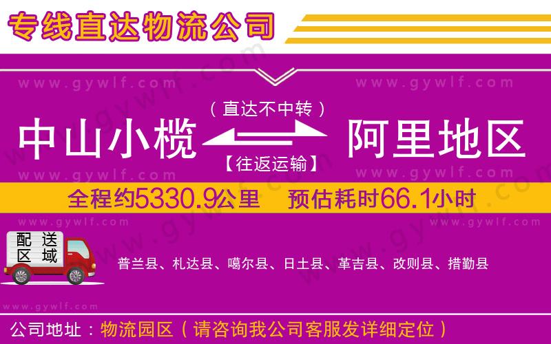 中山小欖到阿里地區(qū)物流公司