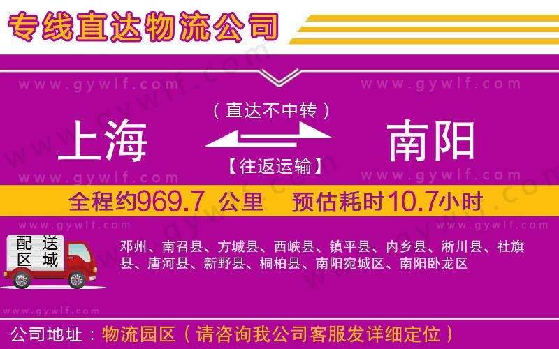 上海到南陽貨運專線