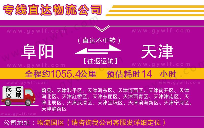 阜陽(yáng)到天津物流公司
