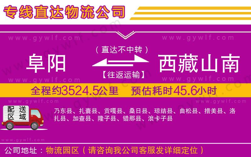 阜陽(yáng)到西藏山南地區(qū)物流公司
