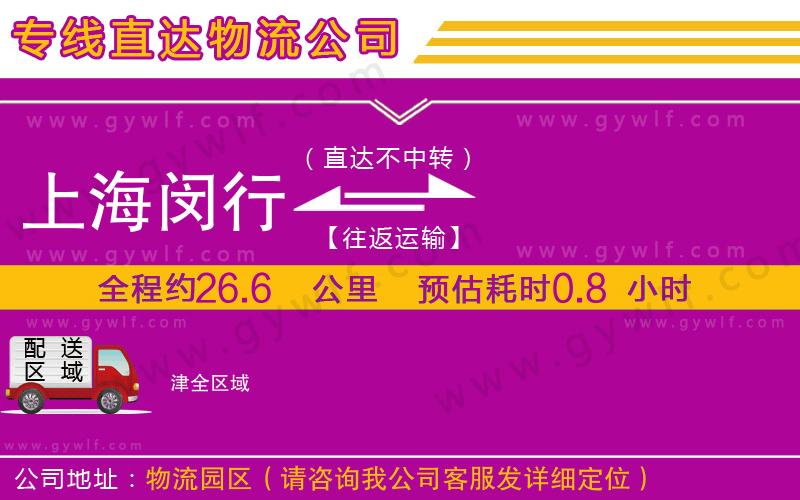 上海閔行區(qū)到津物流公司
