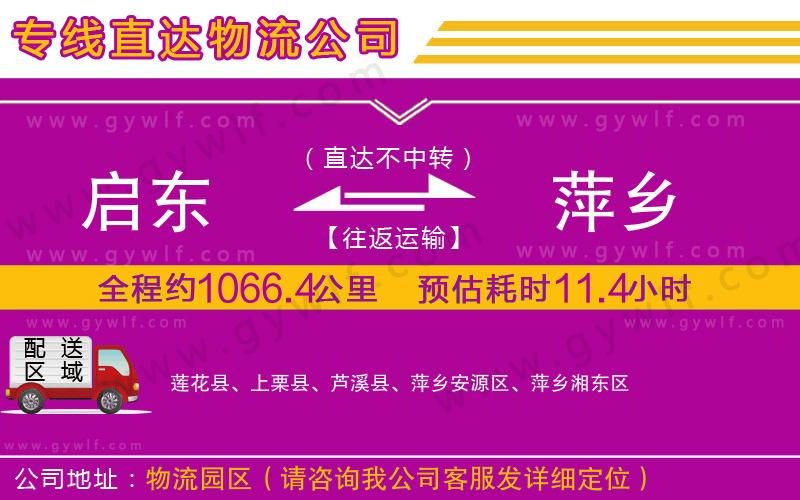 啟東到萍鄉(xiāng)物流公司