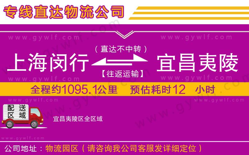 上海閔行區(qū)到宜昌夷陵區(qū)物流公司