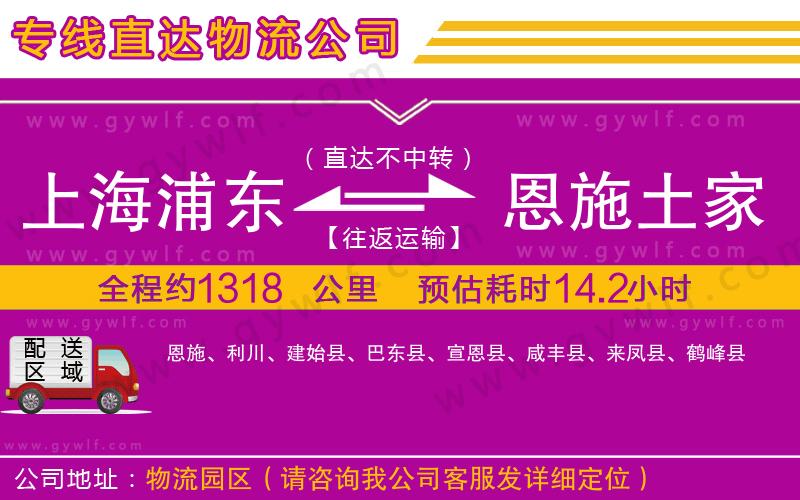 上海浦東區(qū)到恩施土家族苗族自治州物流公司