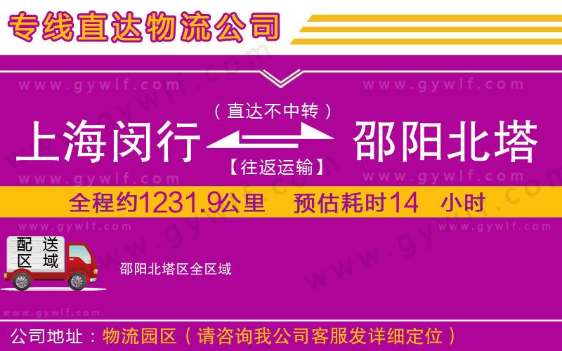 上海閔行區(qū)到邵陽(yáng)北塔區(qū)物流公司