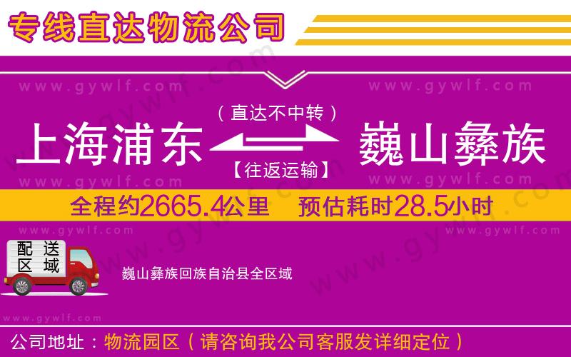 上海浦東區(qū)到巍山彝族回族自治縣物流公司