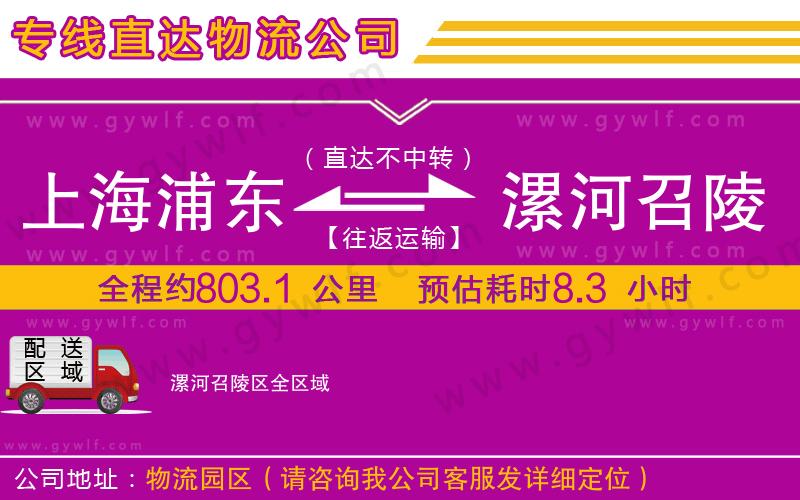 上海浦東區(qū)到漯河召陵區(qū)物流公司