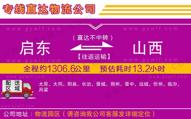 啟東到山西物流公司