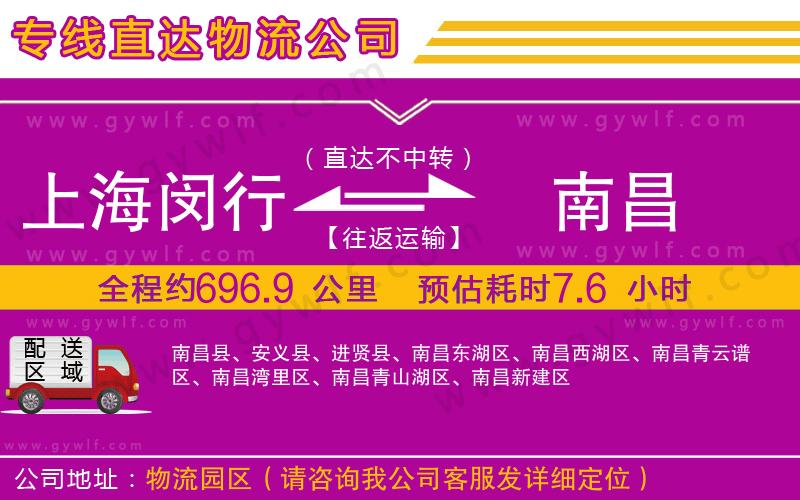 上海閔行區(qū)到南昌物流公司