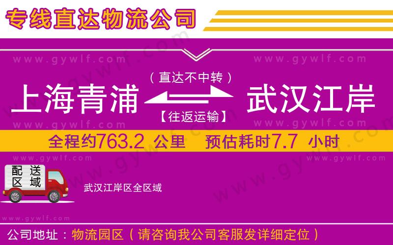 上海青浦區(qū)到武漢江岸區(qū)物流公司