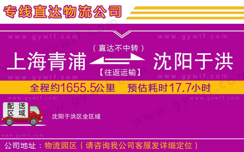 上海青浦區(qū)到沈陽于洪區(qū)物流公司