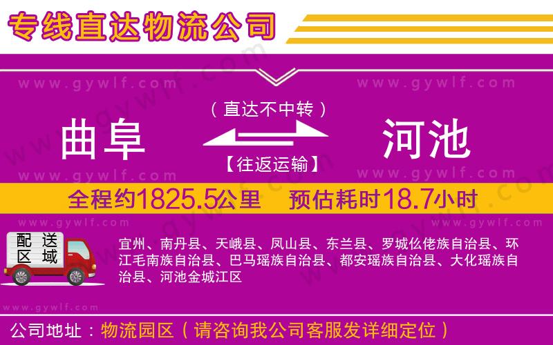 曲阜到河池物流公司